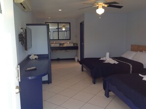 Suite, 2 Queen Beds, Private Bathroom, Lagoon View | 1 bedroom, iron/ironing board, bed sheets - SailFish Resort (Placencia)