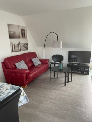 TV, DVD player, books, stereo