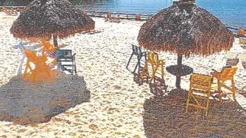 Sun-loungers, beach towels
