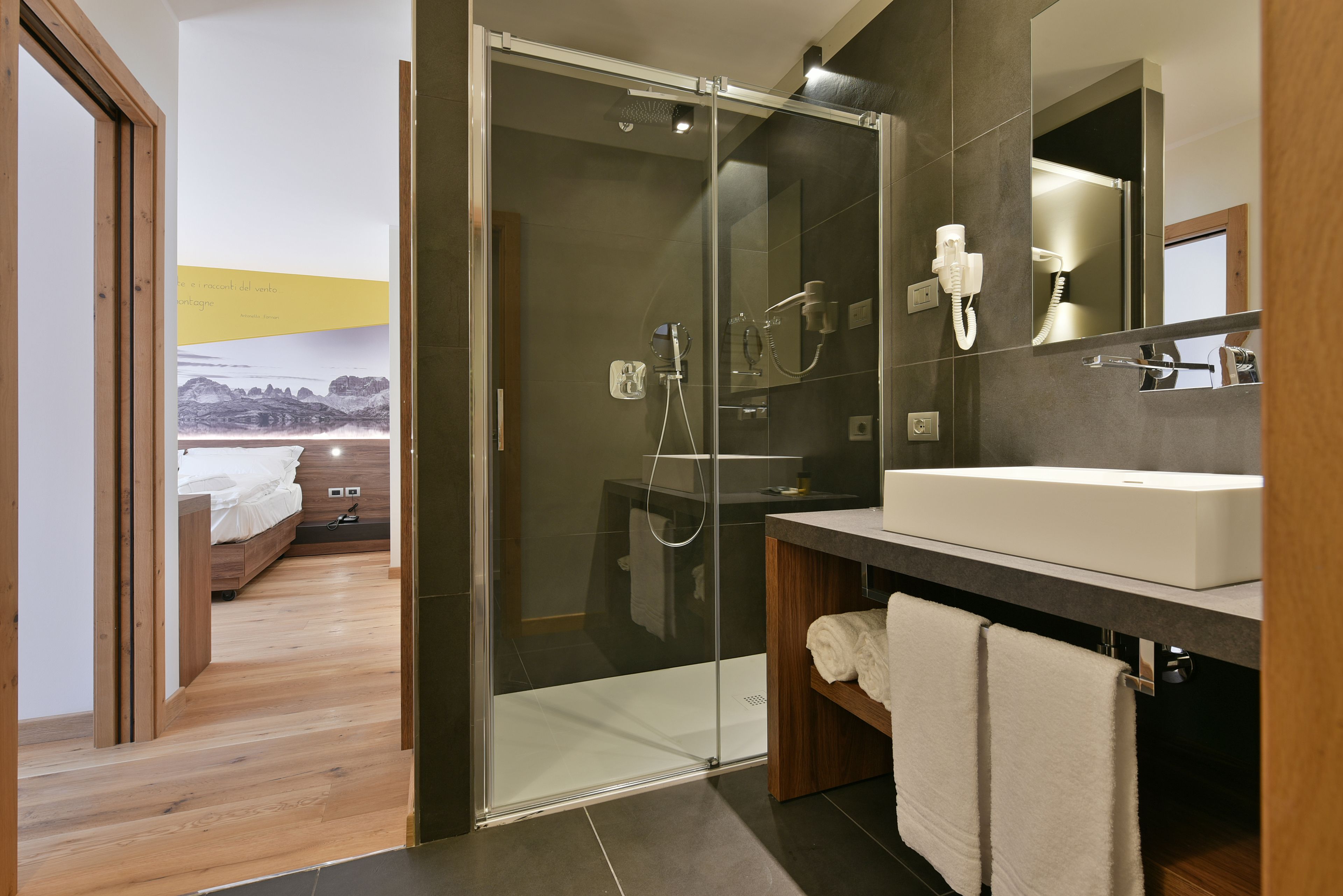 exclusive suite | bathroom | shower, free toiletries, hair dryer, bathrobes