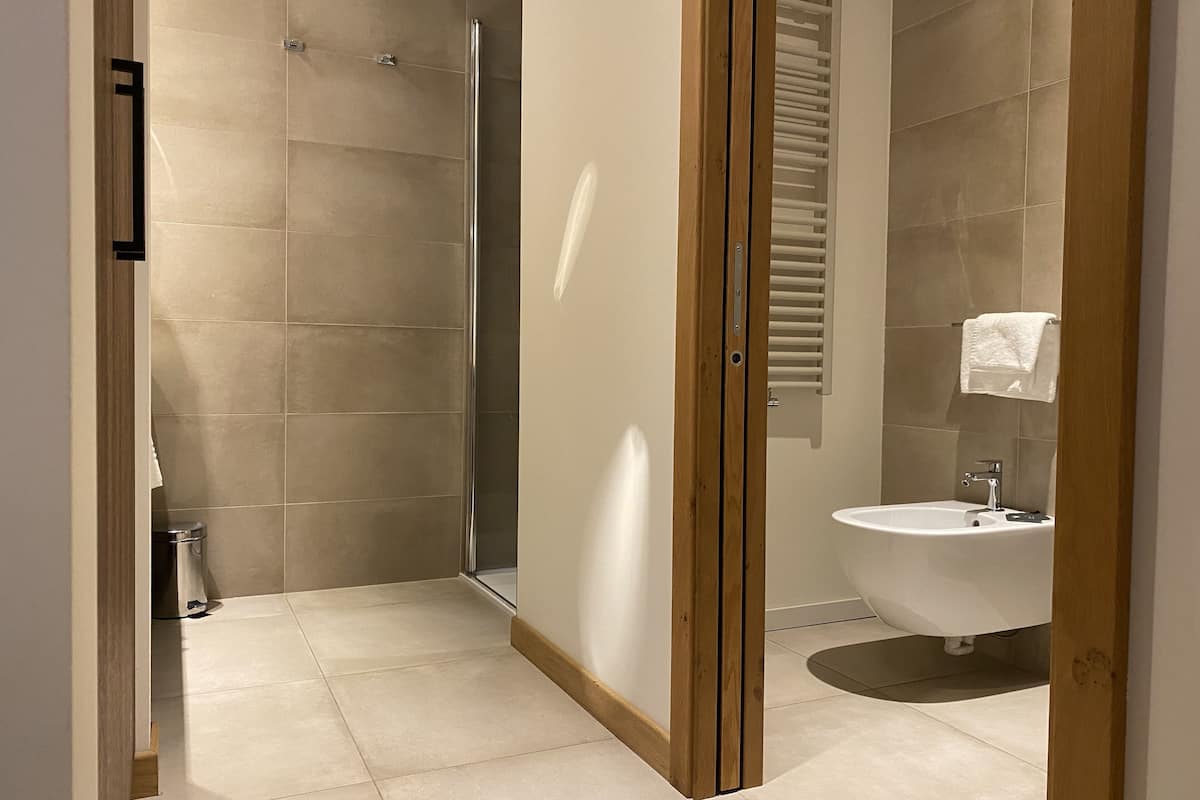 classic double room, 1 double bed | bathroom | shower, free toiletries, hair dryer, bathrobes