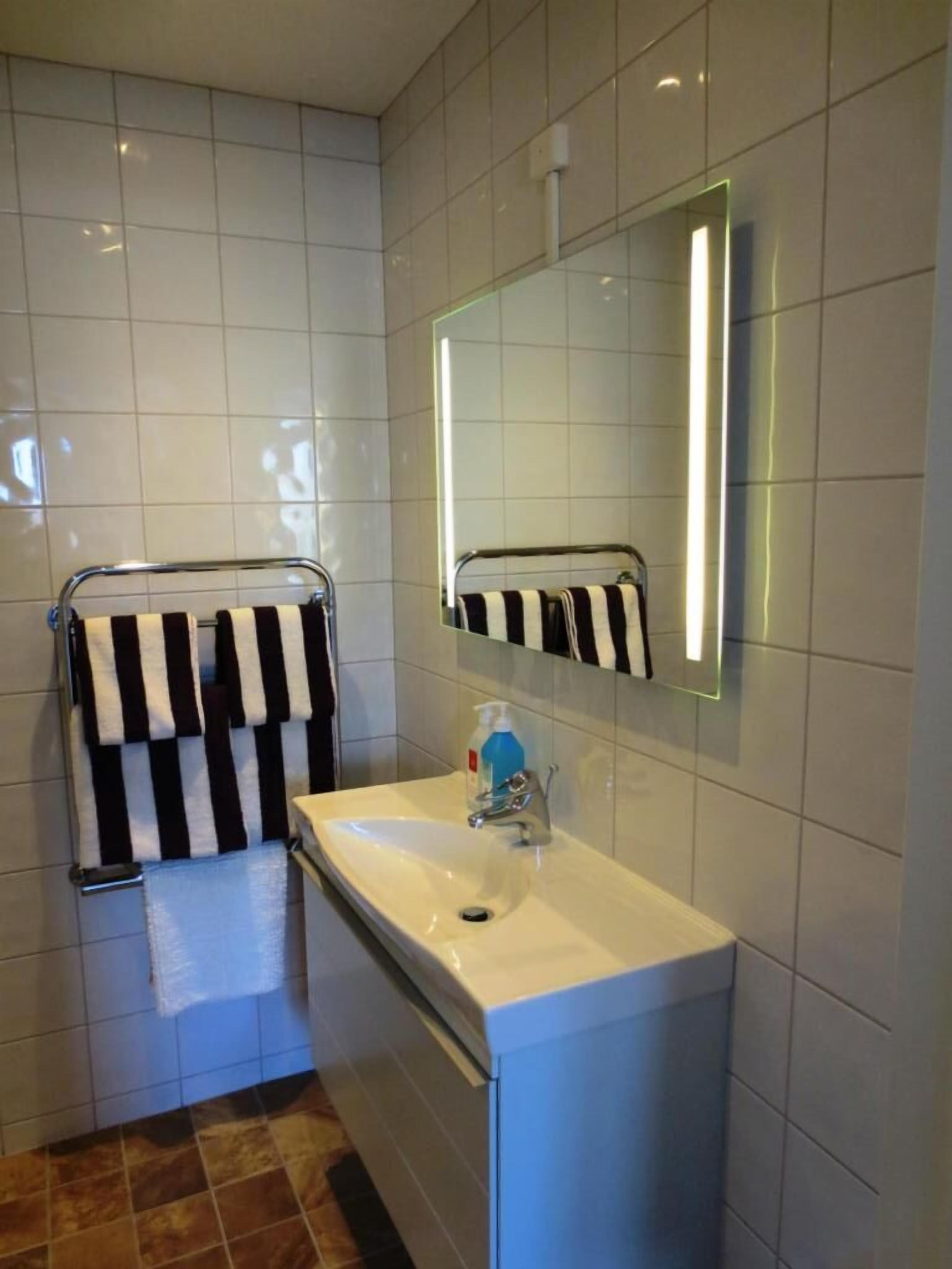 shower, hydromassage showerhead, free toiletries, hair dryer