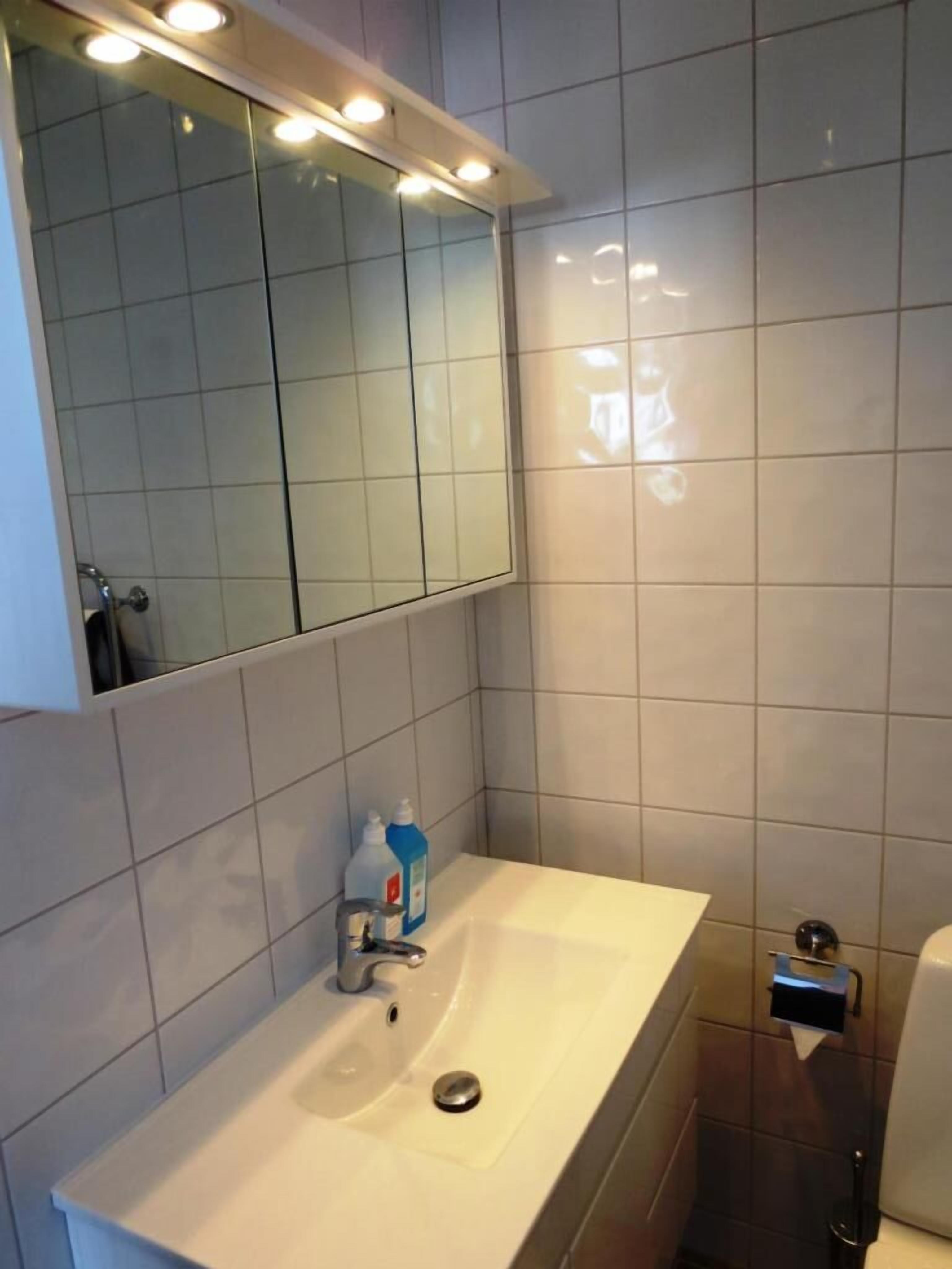 shower, hydromassage showerhead, free toiletries, hair dryer