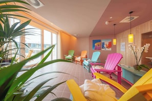 Een sauna, massagebehandelingen