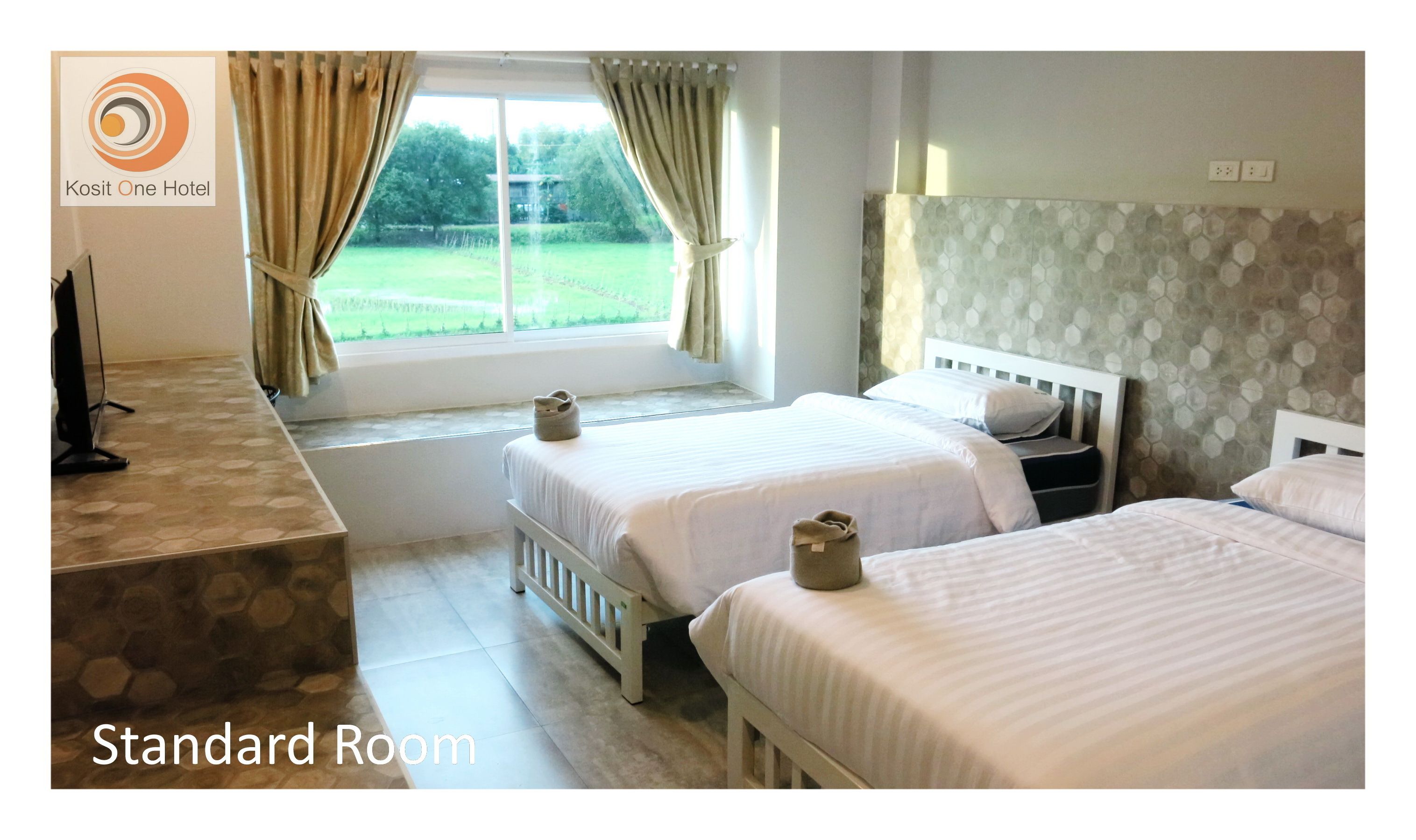 standard twin room, 2 single beds, hill view | desk, blackout curtains, free wifi