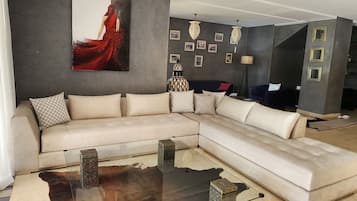 Smart TV, fireplace, DVD player, books