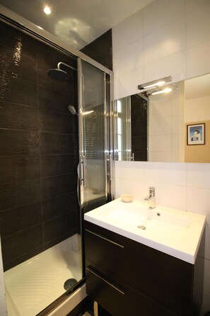 Hair dryer, towels, toilet paper