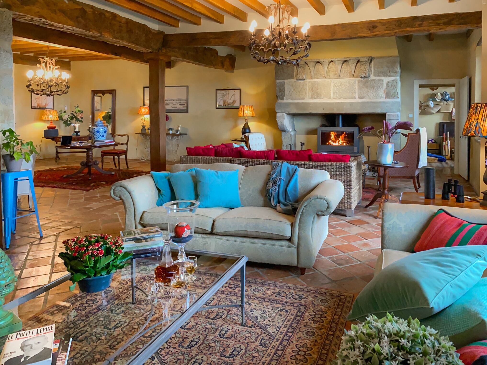 Älytelevisio, takka, videopelejä, DVD-soitin