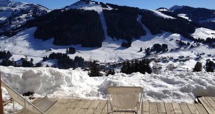 Départ Skis aux pieds, terrasse plein Sud, Panorama à couper le souffle !!