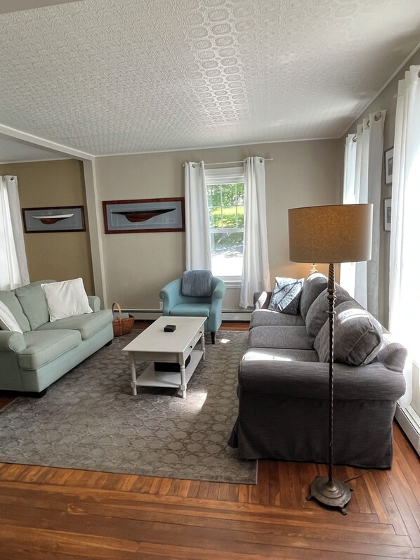 Smart TV, DVD player, books, video library