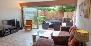 TV, DVD player, stereo