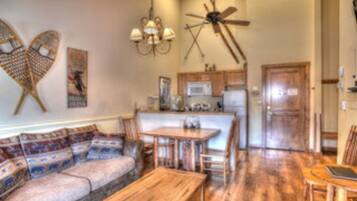 TV, fireplace, DVD player, foosball