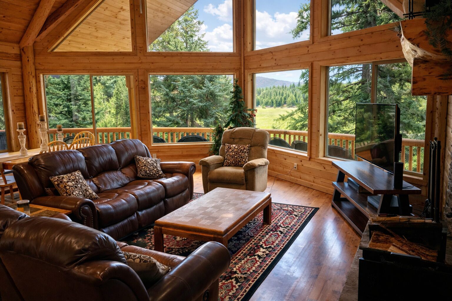 Smart TV, fireplace, video games, DVD player