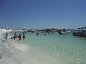 On the beach, beach towels