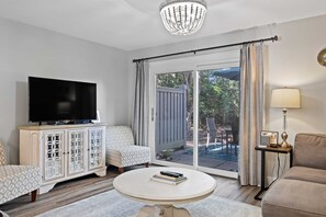 Smart TV, DVD player, books, video library