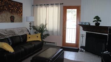 TV, fireplace, DVD player, foosball