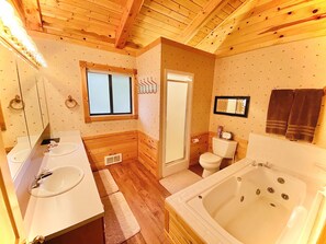 Shower, towels, soap, shampoo