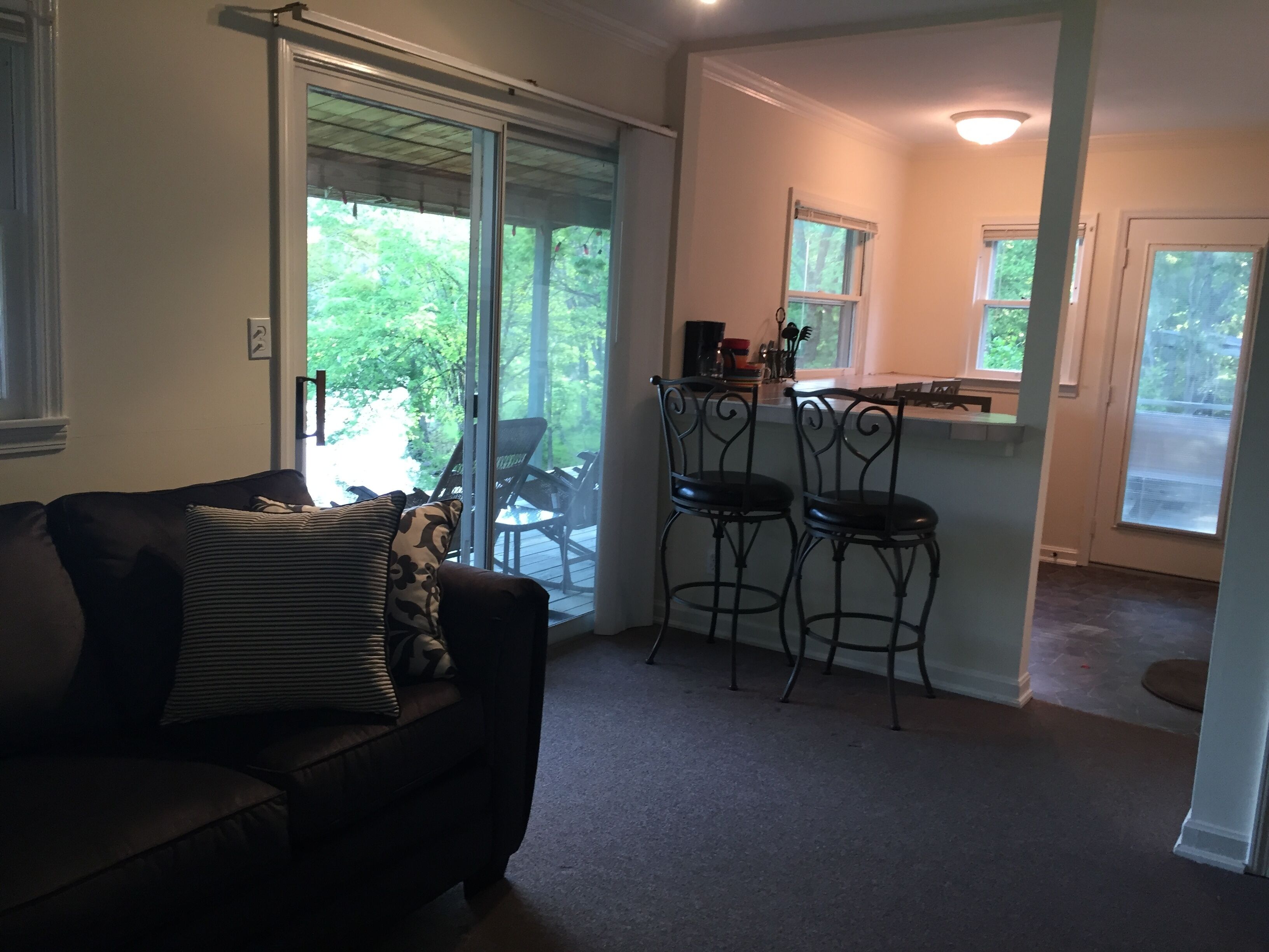 Smart TV, fireplace, DVD player, books