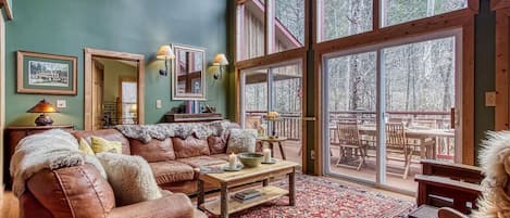 Smart TV, fireplace, video games, DVD player