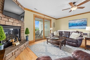 TV, fireplace - Panoramic Luxury Retreat | Prime Location Views 1A (Banner Elk)