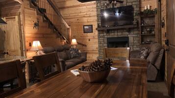 Smart TV, fireplace, video games