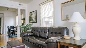 TV, DVD player, video library