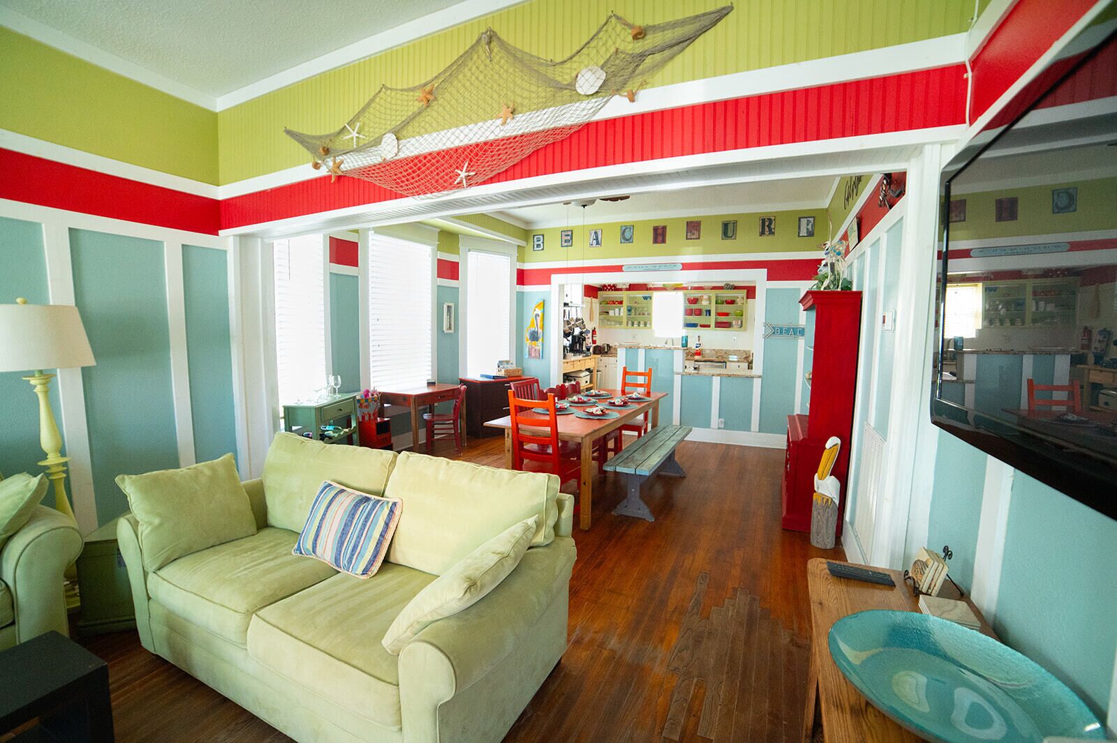 Smart TV, DVD player, books, video library