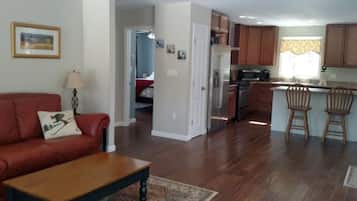 Smart TV, fireplace, foosball, table tennis