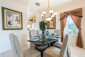 Dining - Large 6BR Home, Close to Disney! Private Pool & Movie Theater, Gated (Kissimmee)