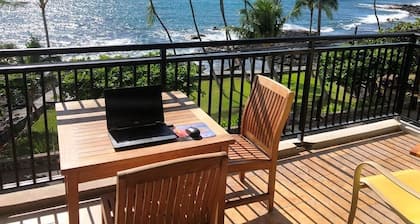 Kona Alii 306 Oceanfront Corner Condo, Amazing View in the Heart of Kona
