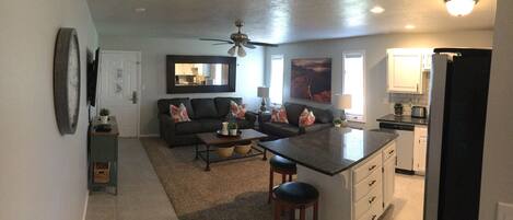 Smart TV, DVD player, foosball, table tennis