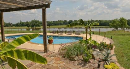 Aislado Ranch House 5br / 3bath estanque de pesca y piscina climatizada 13+ lago