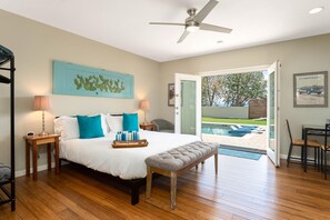 1 bedroom, desk, iron/ironing board, travel cot