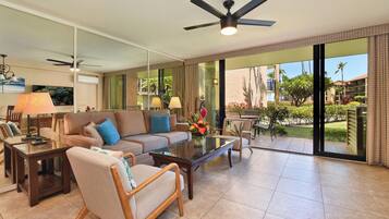 Smart TV, DVD player, books