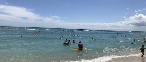 Sun-loungers, beach towels