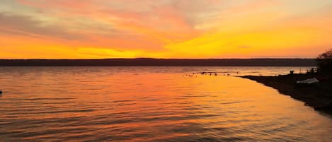 On the beach, sun-loungers, beach towels