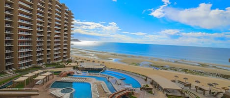 An infinity pool, a heated pool