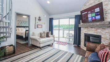 スマートテレビ、暖炉、DVD プレーヤー