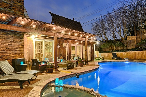 Piscina externa, piscina aquecida