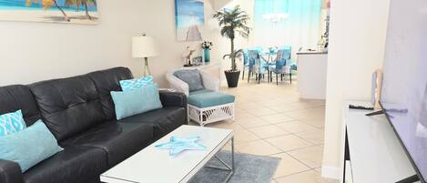 Smart TV, DVD player, books, stereo