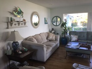 Smart TV, fireplace, video games, DVD player