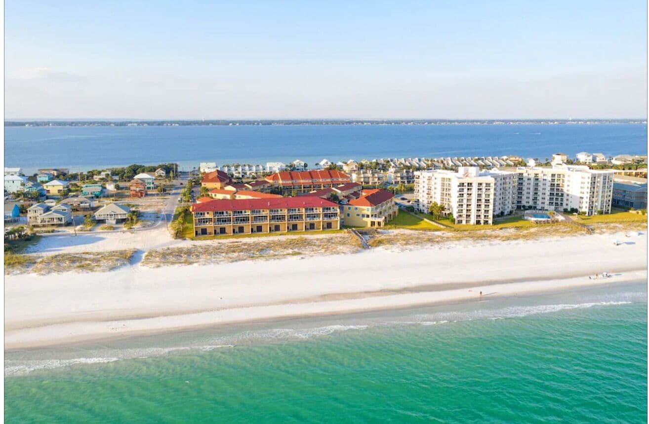 On the beach, sun loungers, beach towels