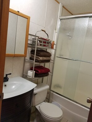 Towels, soap, toilet paper