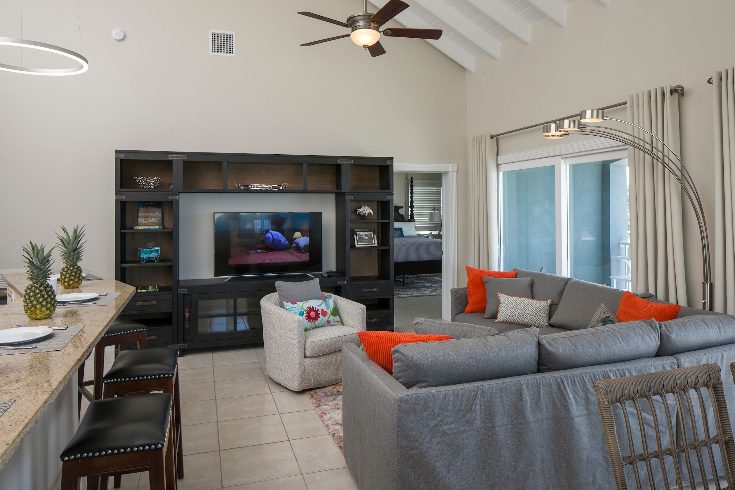 Smart TV, DVD player, books