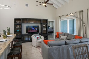 Smart TV, DVD player, books