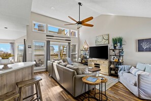 Smart TV, DVD player, video library, stereo