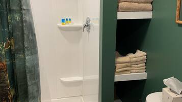 Ensemble douche/baignoire, sĂšche-cheveux, serviettes fournies, savon