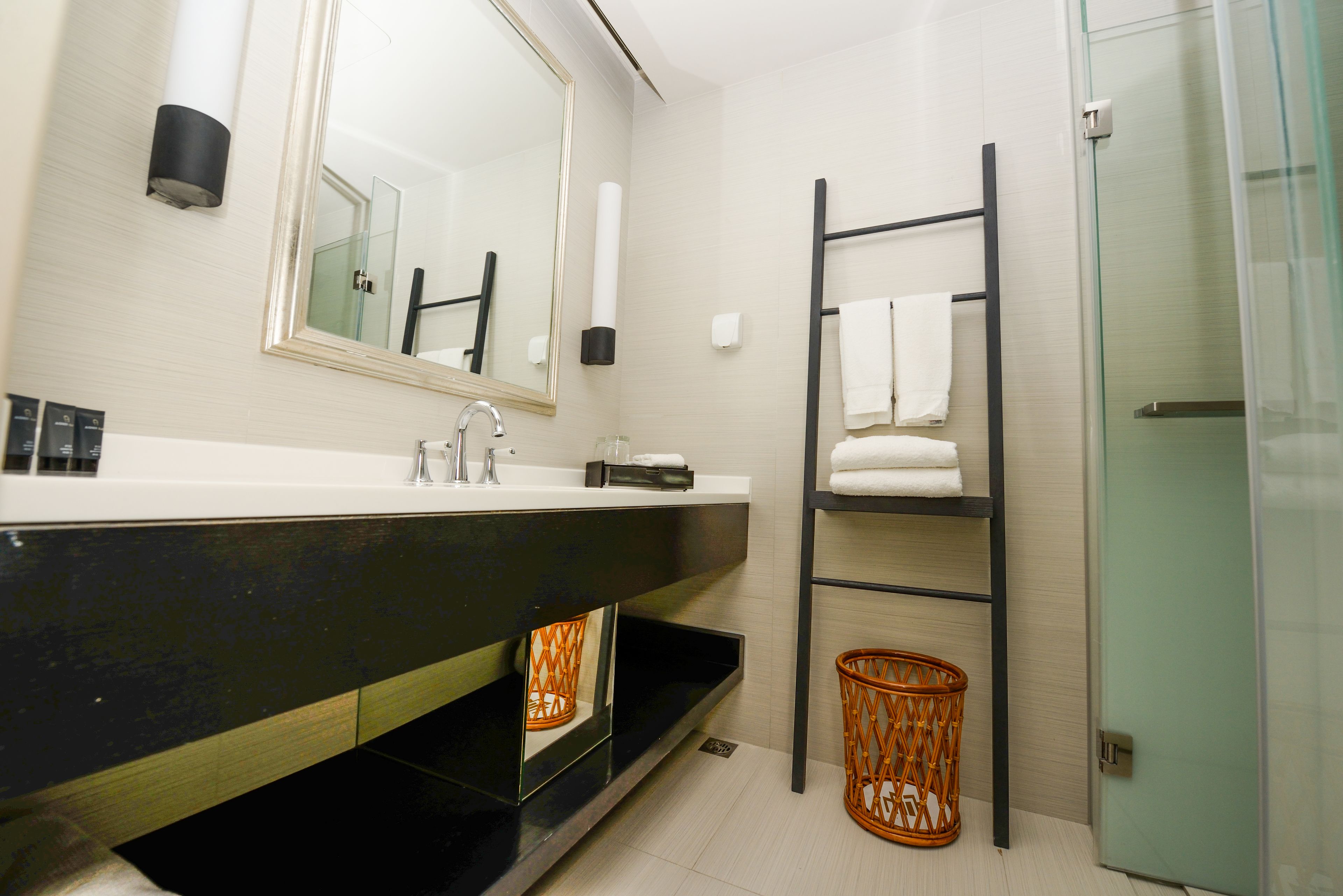 shower, free toiletries, hair dryer, bathrobes