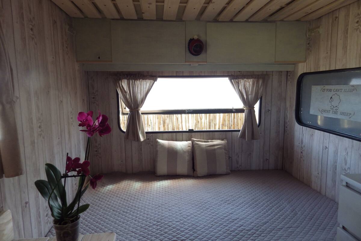 1 habitación, tabla de planchar con plancha y ropa de cama
