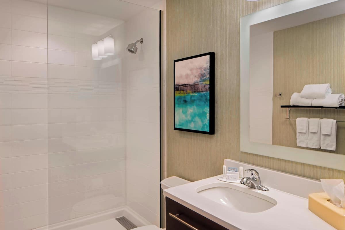 Free toiletries, hair dryer, towels